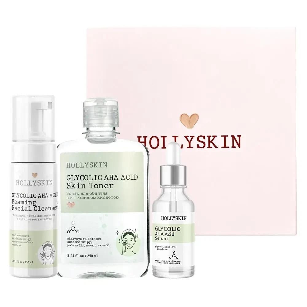 Hollyskin Набор  Glycolic AHA Acid Basic Care - зображення 1