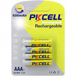 PKCELL AAA 600mAh NiMH 4шт Rechargeable (6942449545367)
