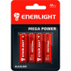 Батарейка Enerlight AA bat Alkaline 4шт Mega Power 90060104