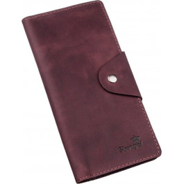 SHVIGEL Бумажник женский вертикальный из винтажной кожи на кнопках  16178 Бордовый
