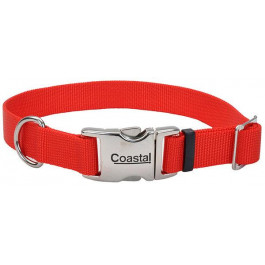Coastal Нашийник  Titan Buckle для собак нейлон червоний 2.5x46-66 см (40656)