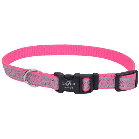 Coastal Нашийник  Lazer для собак світловідбиваючий рожевий 1.6 смx30-45 см (44403) - зображення 1