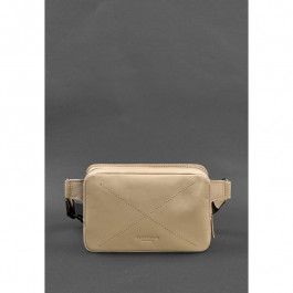 BlankNote Поясна сумка Dropbag Mini шкіряна жіноча світло-бежева  BN-BAG-6-light-beige