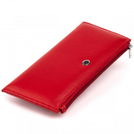 ST Leather Горизонтальний тонкий гаманець зі шкіри жіночий  19330 Червоний