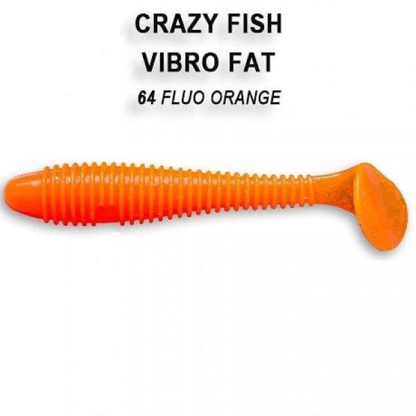 Crazy Fish Vibro Fat 4" / 64 Fluo orange - зображення 1