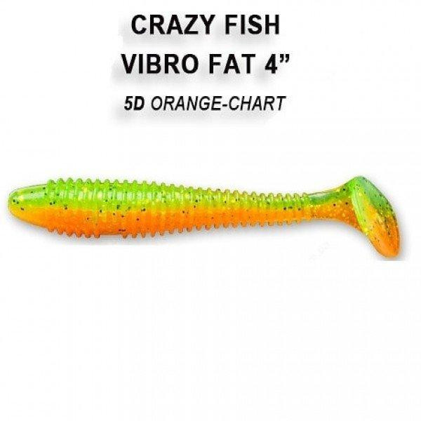 Crazy Fish Vibro Fat 4" / 5D Orange Chartreuse - зображення 1