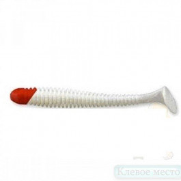 Crazy Fish Vibro Worm 3.4" / 59RH White-Red Head
