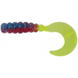   Big Bite Baits Fat Grub 2'' (Blue Sparkle/Red Sparkle/Chartreuse)