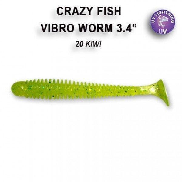 Crazy Fish Vibro Worm 3.4" / 20 Kiwi - зображення 1