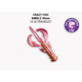 Crazy Fish Nimble 1.6" / 12 Ultraviolet / кальмар / 9pcs (49-40-12-6)