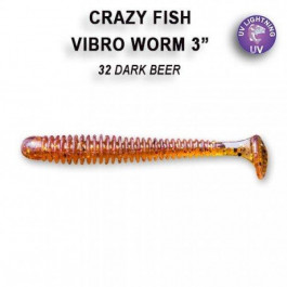 Crazy Fish Vibro Worm 3" / 32 Dark beer