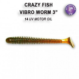 Crazy Fish Vibro Worm 3" / 14 UV motor oil