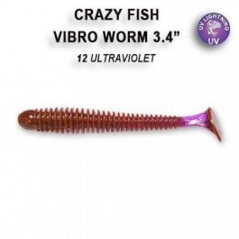 Crazy Fish Vibro Worm 3.4" / 12 Ultraviolet