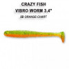 Crazy Fish Vibro Worm 3.4" / 5d Orange Chartreuse / F - зображення 1