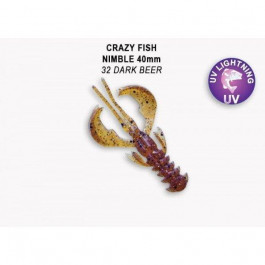 Crazy Fish Nimble 1.6" / 32 Dark beer / кальмар / 9pcs (49-40-32-6)