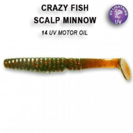 Crazy Fish Scalp Minnow 3.2" / 14 UV motor oil
