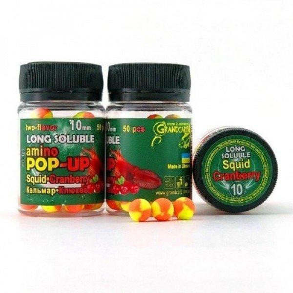 Grandcarp Бойлы Soluble Amino Pop-Up / Squid-Cranberry / 10mm 50pcs - зображення 1