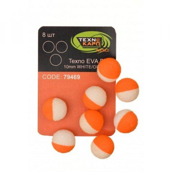 ТехноКарп Искус. приманка Texno EVA Balls / white-orange / 10mm 8pcs - зображення 1