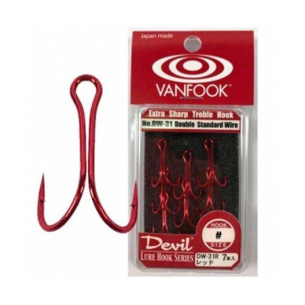 Vanfook Double Hook DW-31R / Red / №04 / 7pcs - зображення 1