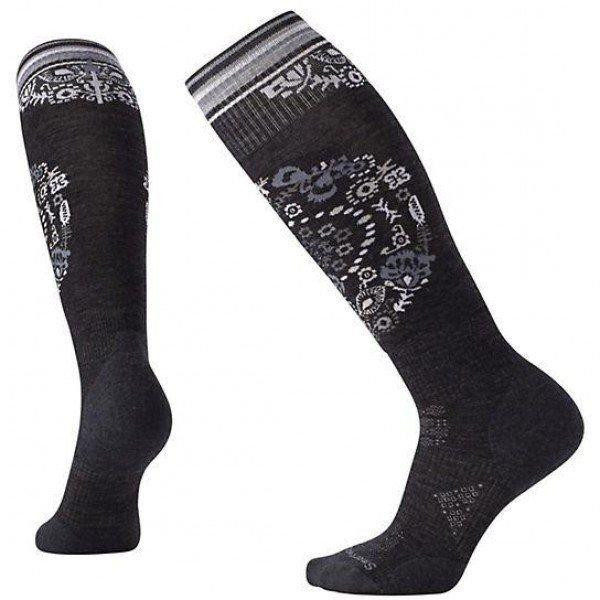 Smartwool Носки женские  PhD Ski Light Elite Pattern Charcoal, р.S (SW 01369.003-S) - зображення 1