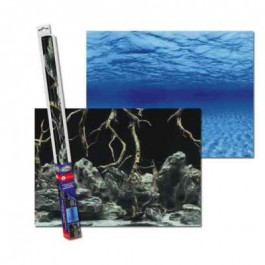 Aqua Nova Аквариумный задний фон Синее море/Камни с корягами 100x50 см (TREE ROOTS/WATER L)