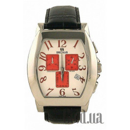 Seculus 4469.1.816 ss case, white with red eyes dial, black leather