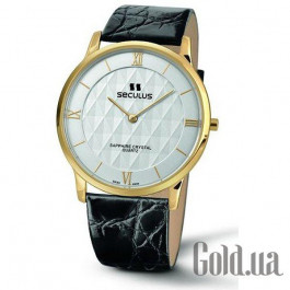 Seculus 4455.1.106 white, pvd, black leather