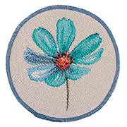 LiMaSo Серветка підставна під тарілку гобеленова Польові квіти  ROUND1002-10D діаметр 10 см (2000000070