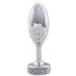 Doxy Doxy Ribbed Butt Plug, серебряная (7127589984842)