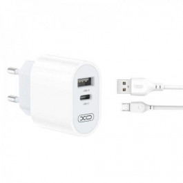XO L97 Dual port Home charger + Micro (NB210) White