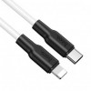Hoco X21 Plus Silicone USB Type-C to Lightning 1m White - зображення 2