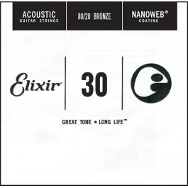 Elixir Струна 15130 Nanoweb 80/20 Bronze Acoustic .030