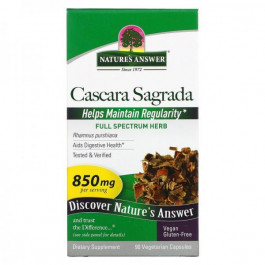 Natures Answer Каскара саграда, Cascara Sagrada, , 850 мг, 90 вегетарианских капсул