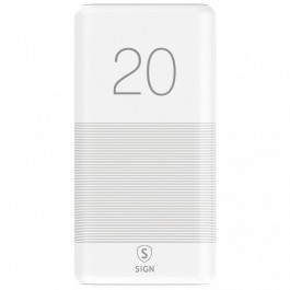 SiGN 20000 mAh Standard Charge 5V 2.1A White (SNPB-20WH)