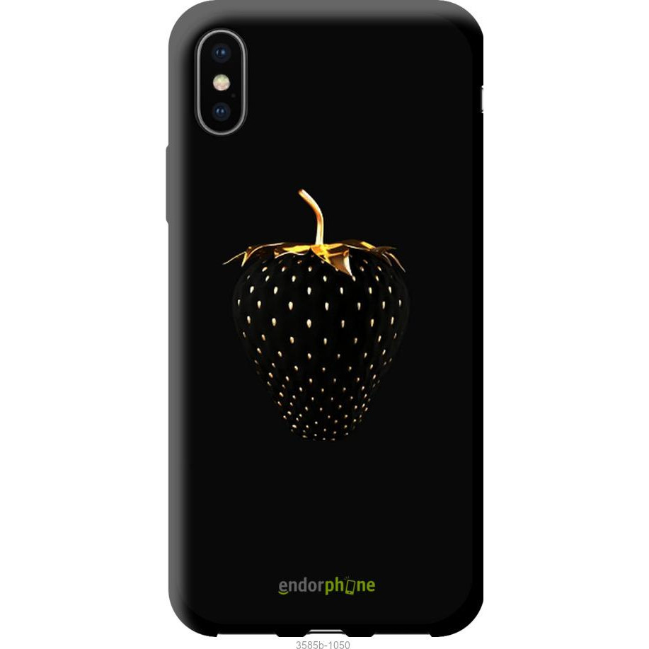 Endorphone TPU чорний чохол на Apple iPhone XS Чорна полуниця 3585b-1583-38754 - зображення 1