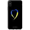 Endorphone TPU чорний чохол на Apple iPhone X Жовто-блакитне серце 885b-1050-38754 - зображення 1