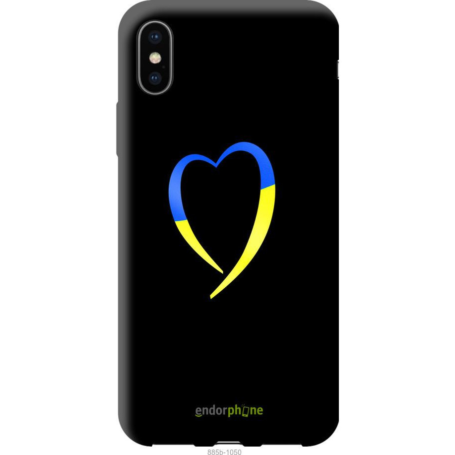Endorphone TPU чорний чохол на Apple iPhone X Жовто-блакитне серце 885b-1050-38754 - зображення 1