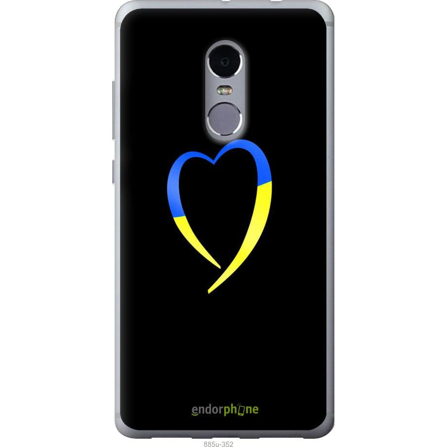 Endorphone 2D пластиковий чохол на Xiaomi Redmi Note 4 Жовто-блакитне серце 885t-352-38754 - зображення 1