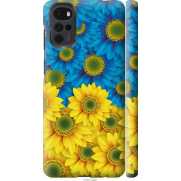 Endorphone 3D пластиковий матовий чохол на Motorola G22 Жовто-блакитні квіти 1048m-2681-38754