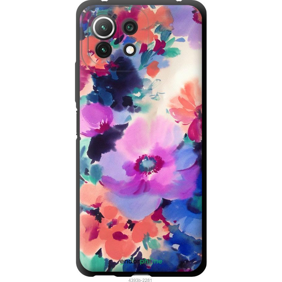 Endorphone TPU чорний чохол на Xiaomi Mi 11 Lite Flowers 4393b-2281-38754 - зображення 1