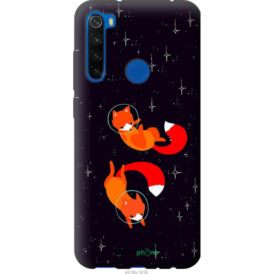 Endorphone TPU чорний чохол на Xiaomi Redmi Note 8T Лисички в космосі 4519b-1818-38754 - зображення 1