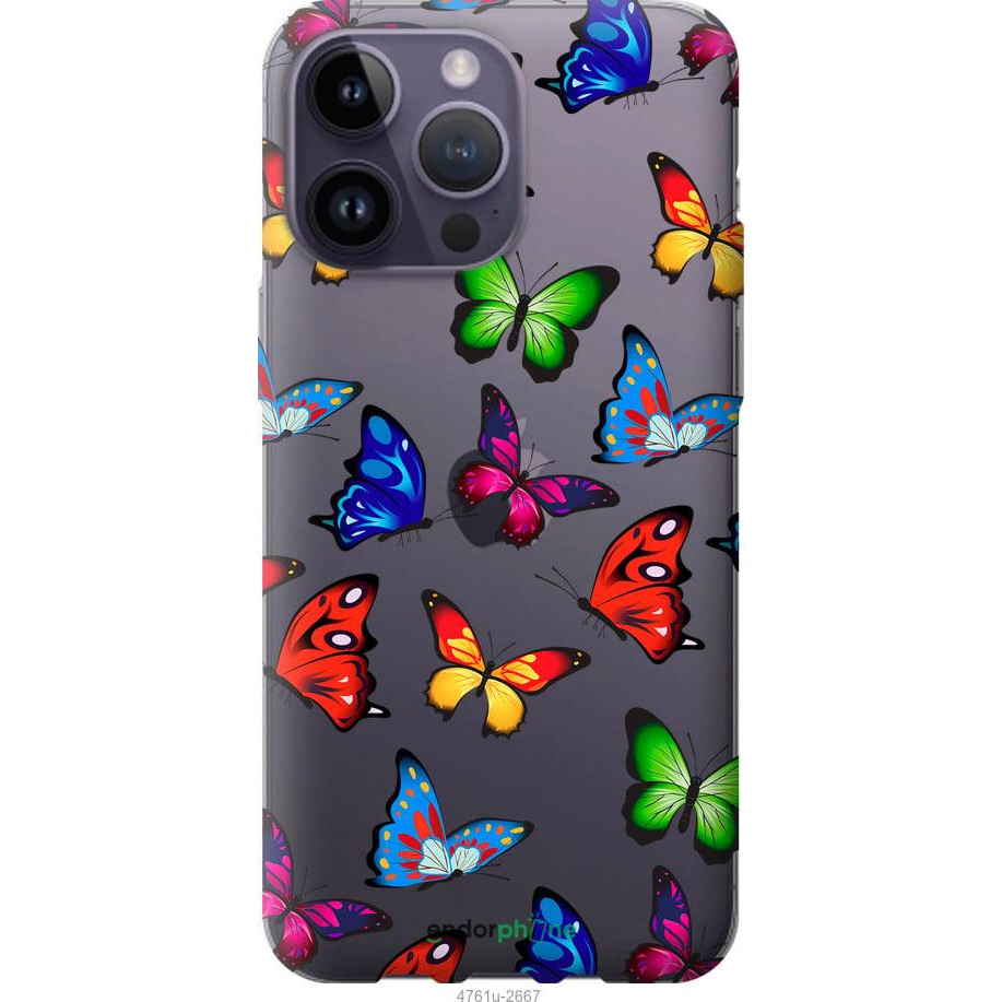 Endorphone Силіконовий чохол на Apple iPhone 14 Pro Max Барвисті метелики 4761u-2667-38754 - зображення 1
