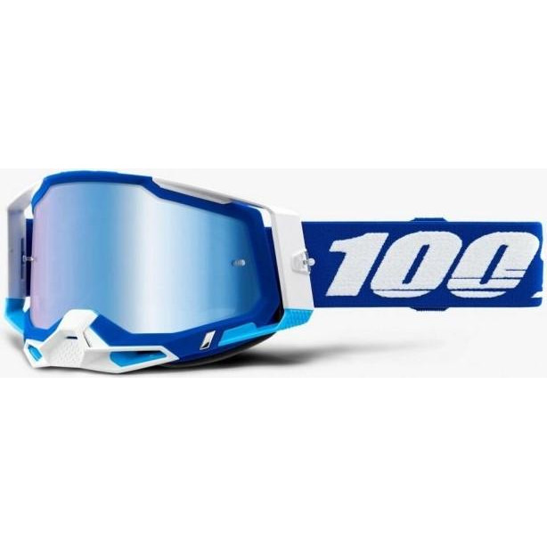 Ride 100% Мото очки 100% Racecraft 2 белый/голубой, линза Mirror Blue - зображення 1
