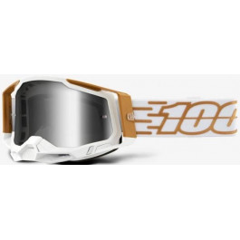 Ride 100% Мото очки 100% Racecraft 2 Mayfair белый/золотистый, линза Mirror Silver