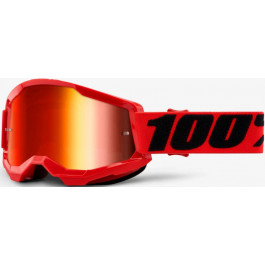 Ride 100% Мото очки 100% Strata 2 красные, линза Mirror Red