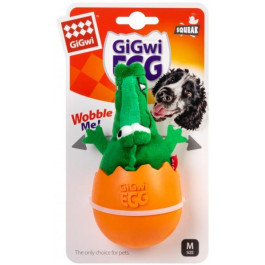 GiGwi Игрушка для собак  Крокодил-неваляшка с пищалкой  EGG 14 см (2319)
