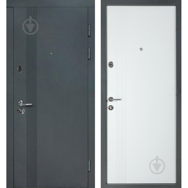 Revolut Doors В-413 модель 172 графіт матовий / біла шагрень 2040x940 мм ліві - зображення 1