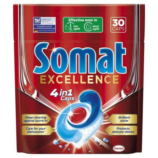 Somat Таблетки для ПММ  Excellence 4 в 1 30 шт. (9000101550443) - зображення 1