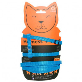 Collar Шлея для котів з повідцем Dog Extremе, нейлон 20-30х25-40х1/110 см, червоний (42853) (42852)