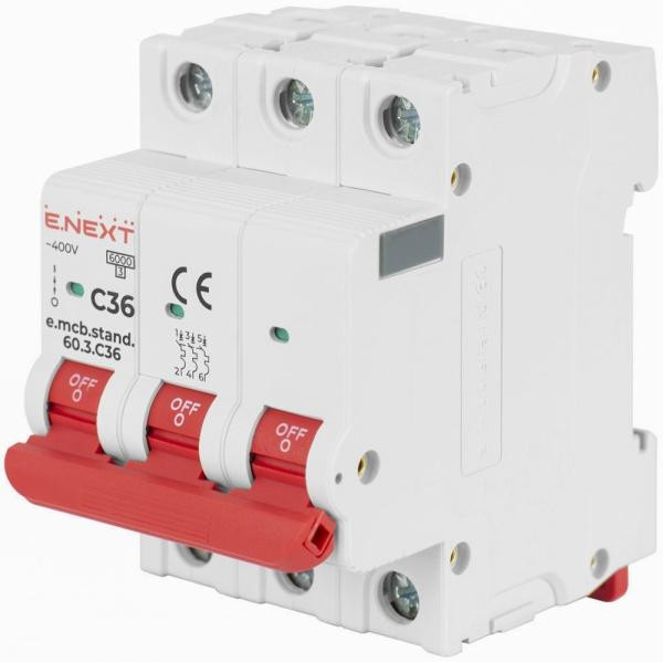 E.NEXT e.mcb.stand.60.3.C16, 3р, 16А, C, 6кА (s002131) - зображення 1